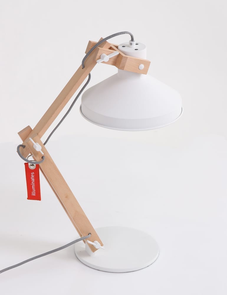 Scandinavian Tischlampe Beleuchtung Anne Woody weiß – Bild 11