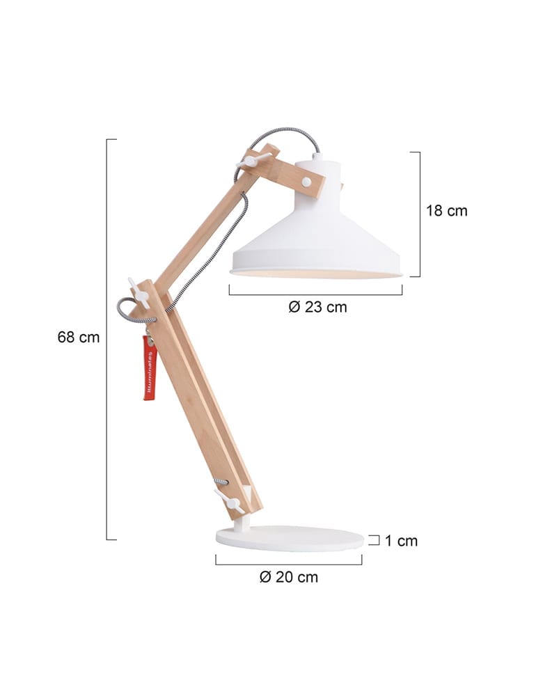 Scandinavian Tischlampe Beleuchtung Anne Woody weiß – Bild 12