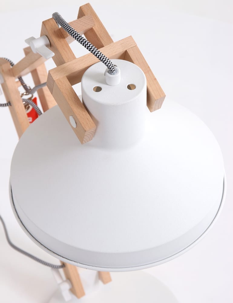 Scandinavian Tischlampe Beleuchtung Anne Woody weiß – Bild 4