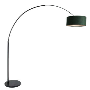 schwarze-bogenlampe-mit-grunem-lampenschirm-steinhauer-sparkled-8127zw