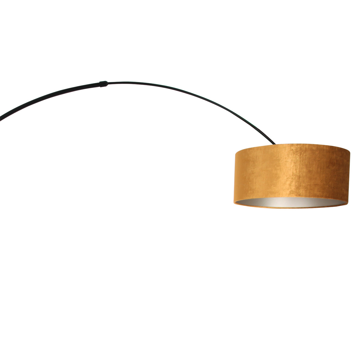 Schwarze Bogenlampe mit ockerfarbenem Schirm Steinhauer Sparkled Light – Bild 15