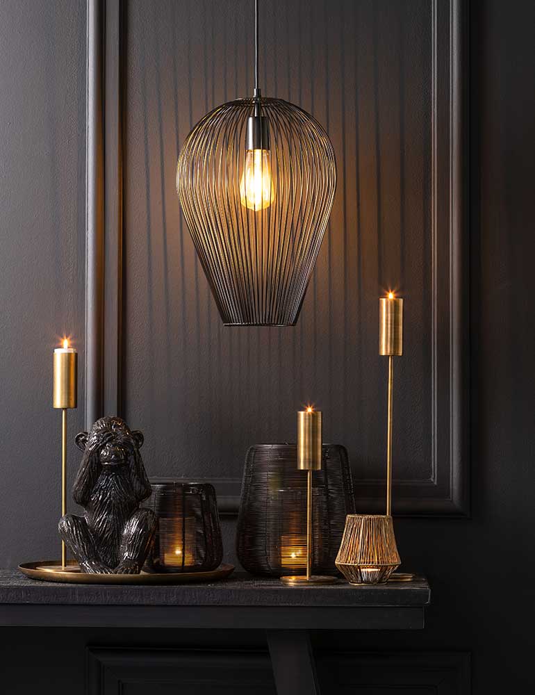 Schwarze Hängelampe Pendelleuchte Light & Living Abby – Bild 4