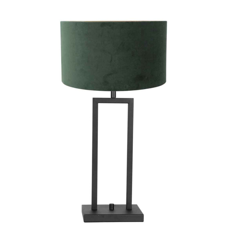 schwarze-tischleuchte-gruner-lampenschirm-steinhauer-stang-schwarz-grun-8212zw