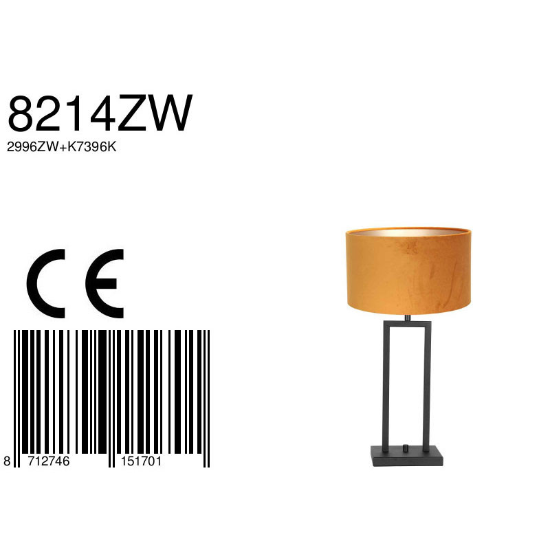 Schwarze Tischleuchte mit gelbem Schirm Steinhauer Stang – Bild 7