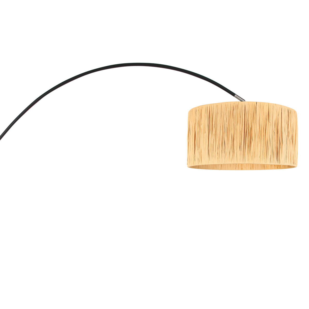 Schwarze Bogenstehlampe mit natürlicher Kappe Mexlite Solva – Bild 10