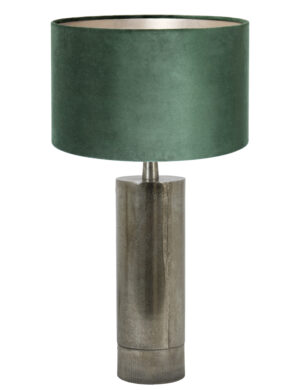 silberne-tischlampe-mit-grunem-samtschirm-light-&-living-savi-8415zw