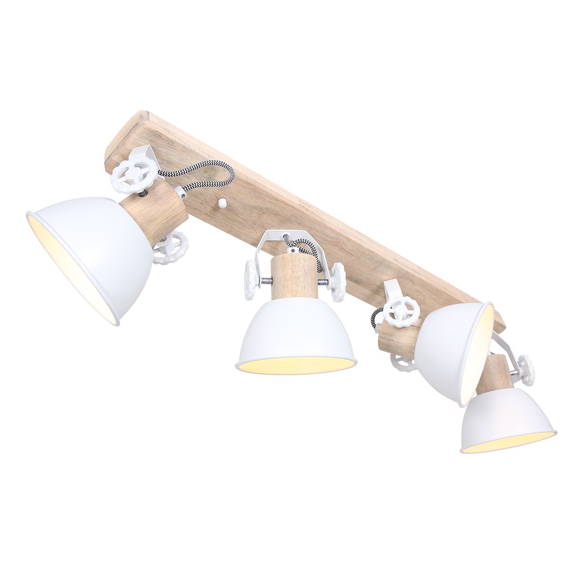 Industrielle weiße Metallgummiholz-Spot Mexlite Gearwood – Bild 2