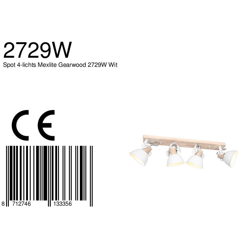 Industrielle weiße Metallgummiholz-Spot Mexlite Gearwood – Bild 7