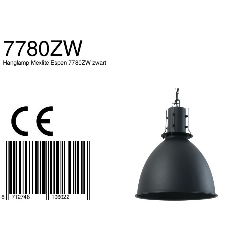 Skandinavische schwarze Metall-Hängeleuchte Mexlite Espen – Bild 8