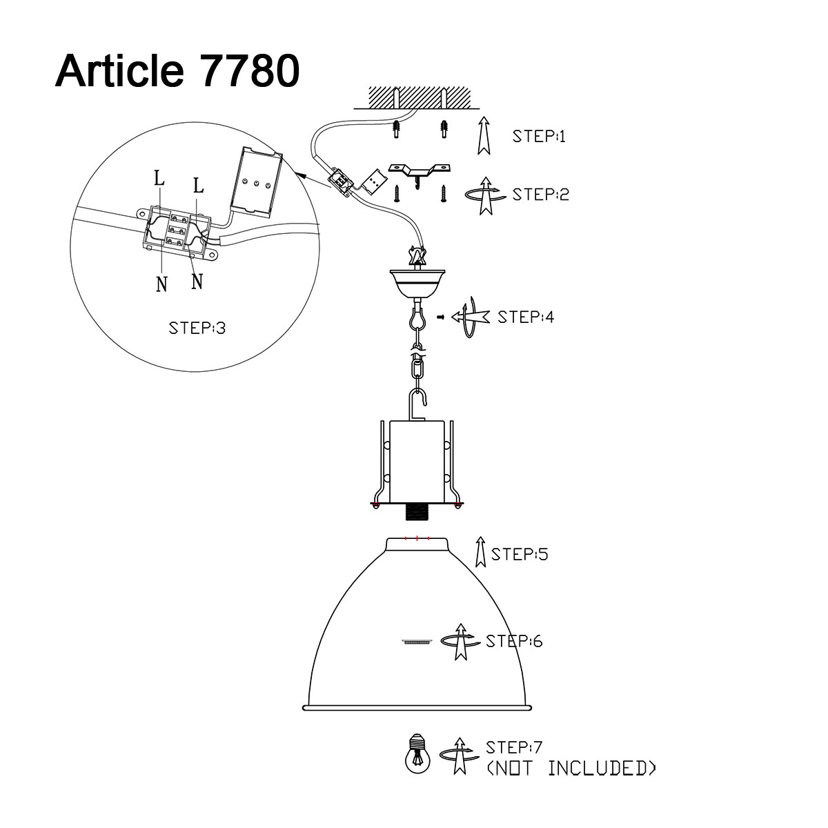 Skandinavische schwarze Metall-Hängeleuchte Mexlite Espen – Bild 9