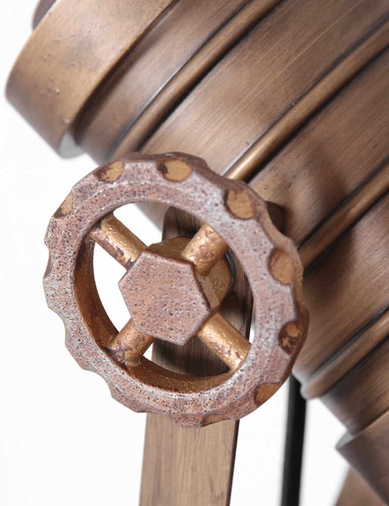 Stativ-Stehlampe mit Schirm Anne Light & Home Sprocket schwarz – Bild 3