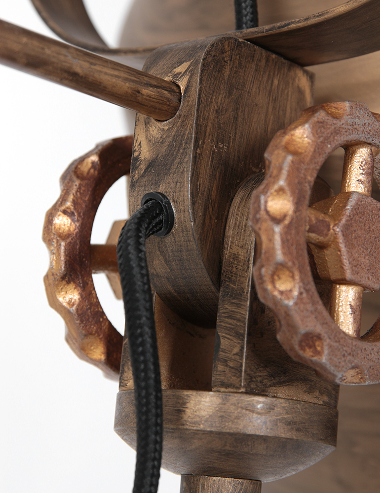 Stativ-Stehlampe mit Schirm Anne Light & Home Sprocket schwarz – Bild 4