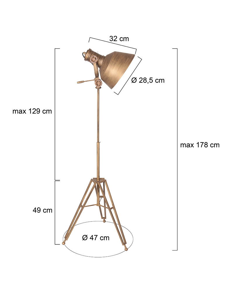 Stativ-Stehlampe mit Schirm Anne Light & Home Sprocket schwarz – Bild 6