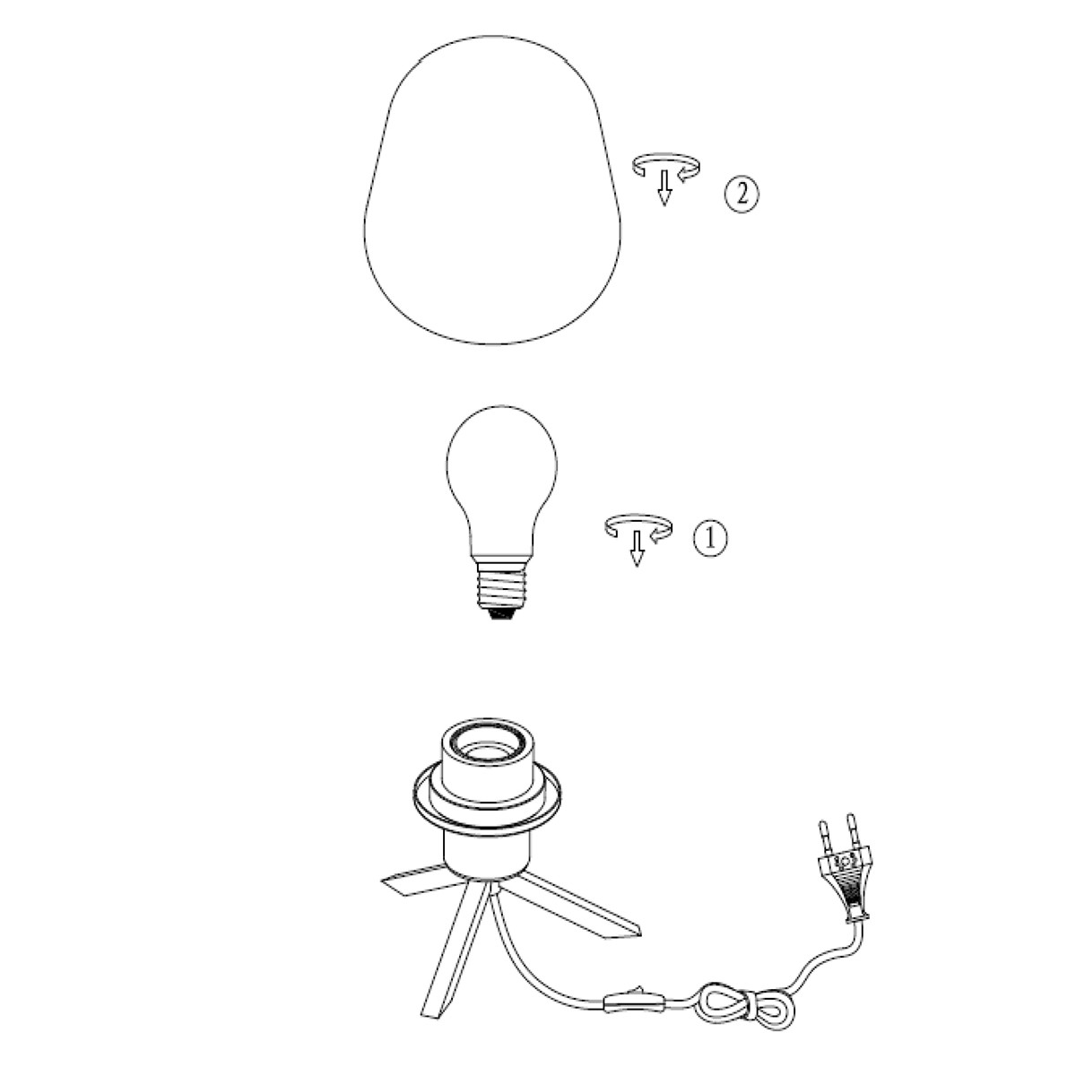 Dreibeinige Glas-Tischlampe Steinhauer Reflexion – Bild 10