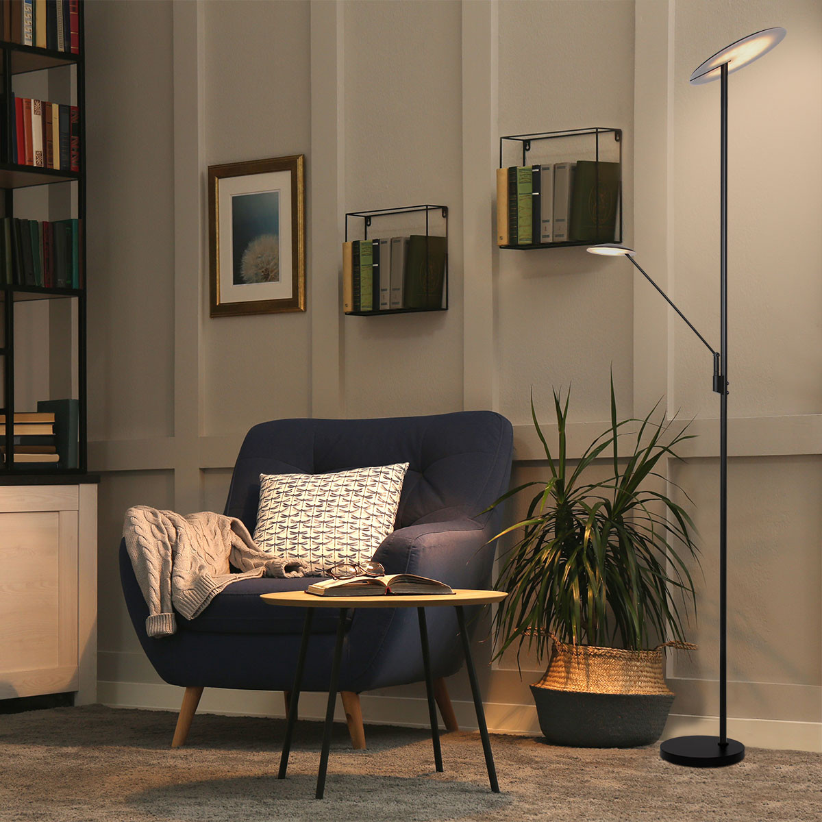 Stehlampe mit Leselicht für Büro und Wohnzimmer Steinhauer Daphne – Bild 3