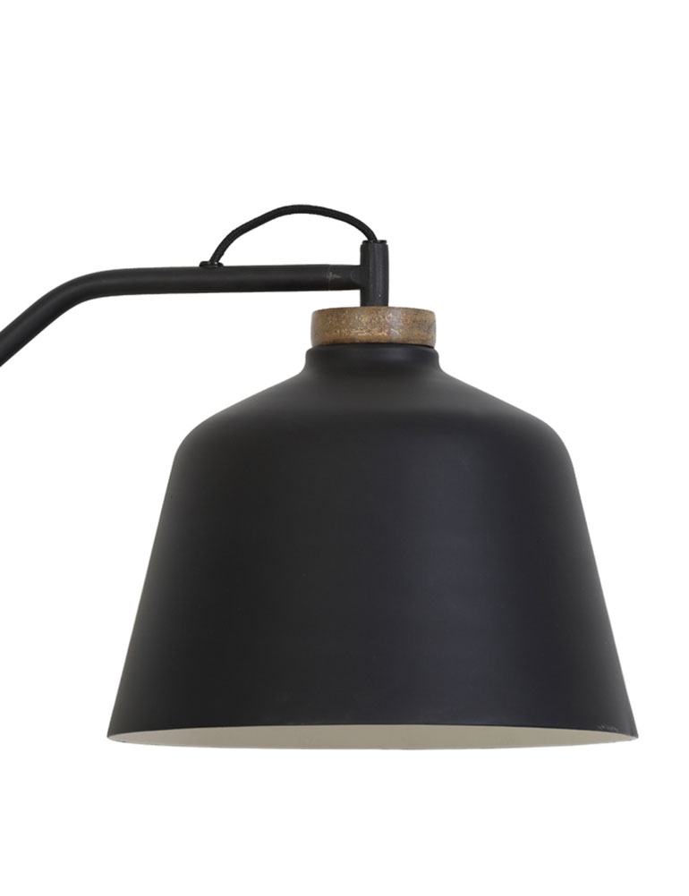 Stehleuchte großer Schirm Light & Living schwarz und Holz – Bild 2