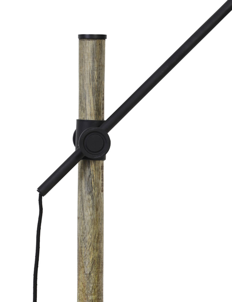 Stehleuchte großer Schirm Light & Living schwarz und Holz – Bild 3