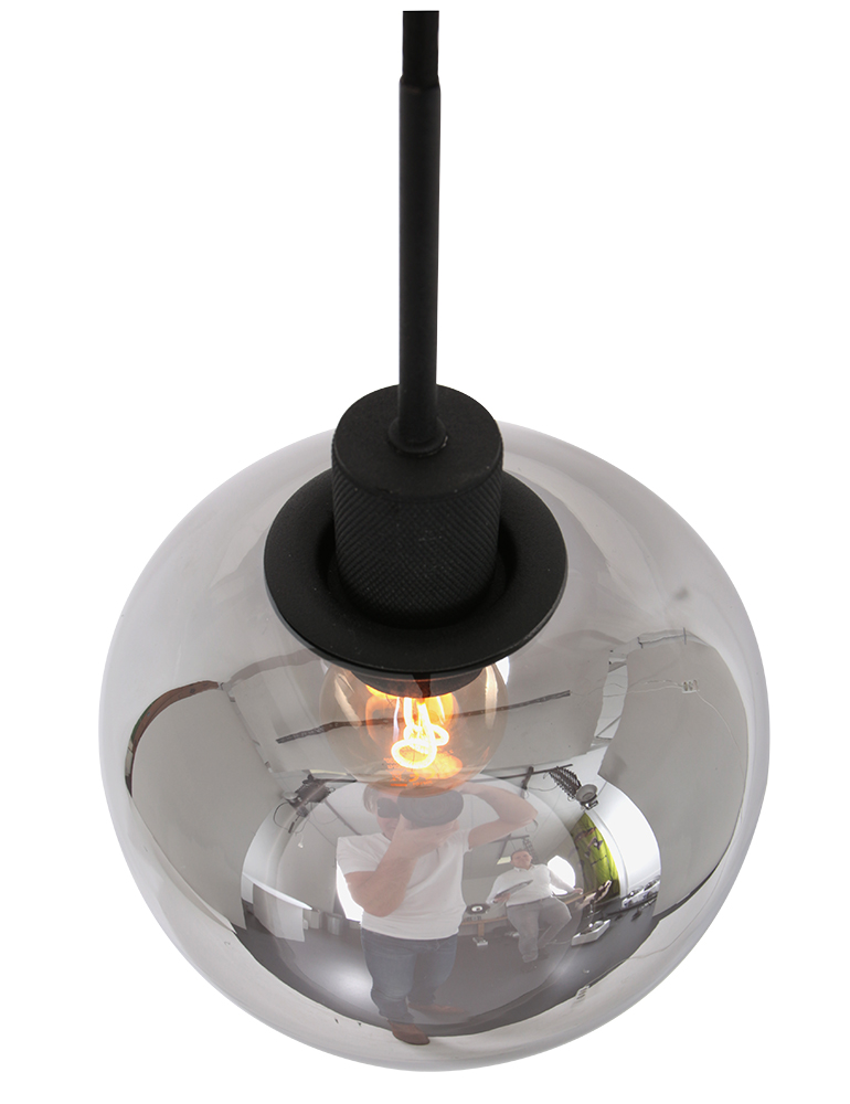Stilvolle Rauchglas Esszimmerlampe Steinhauer Lotus schwarz – Bild 10