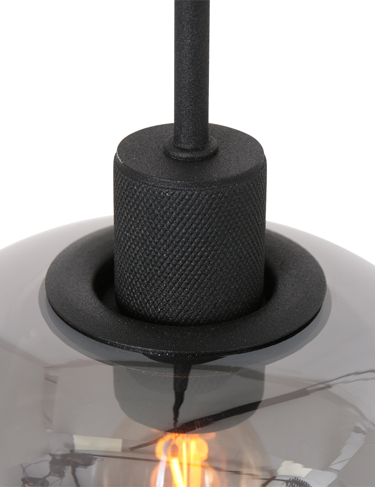 Stilvolle Rauchglas Esszimmerlampe Steinhauer Lotus schwarz – Bild 5