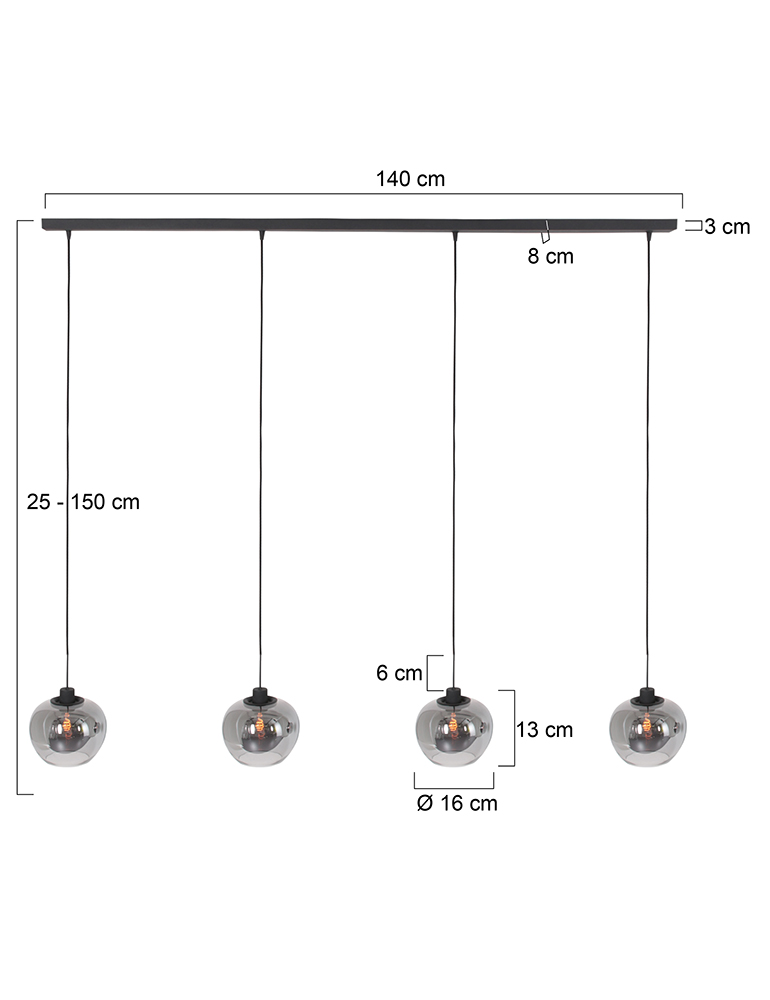 Stilvolle Rauchglas Esszimmerlampe Steinhauer Lotus schwarz – Bild 7