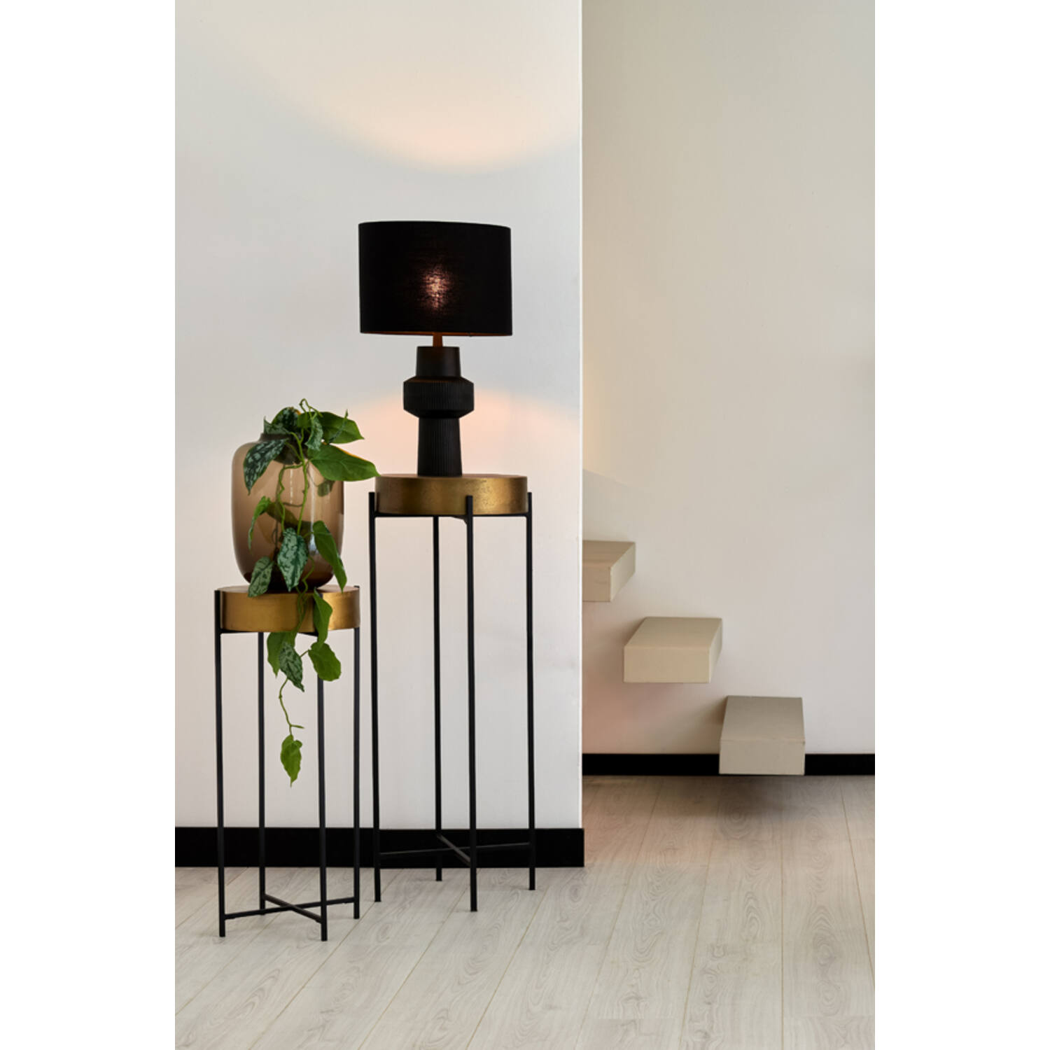 Stilvoller moderner Lampenschirm in Tiefschwarz Light & Living Livigno – Bild 3
