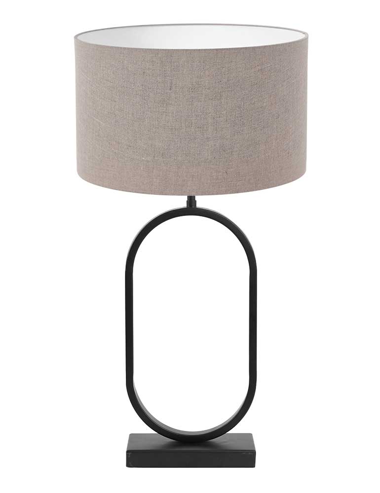 Tischlampe Light & Living Jamiri taupe und schwarz Vivaleuchten.de