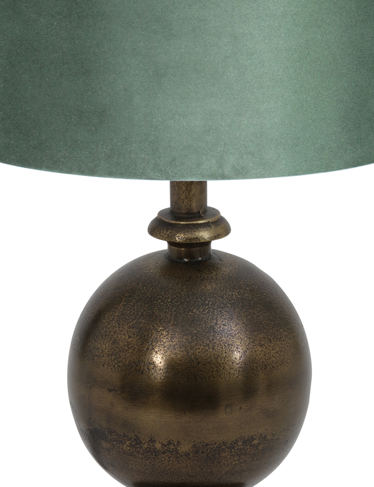 Tischlampe mit grünem Schirm Light & Living Kalym Bronze – Bild 2