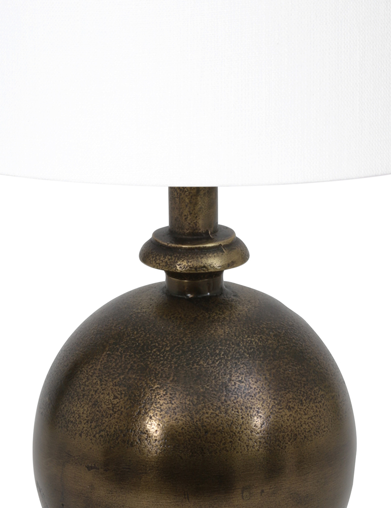 Tischlampe mit Kugel und weißem Schirm Light & Living Kalym bronze – Bild 2