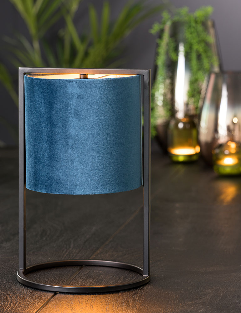 Tischlampe mit Lampenschirm Light & Living Santos petrol – Bild 2