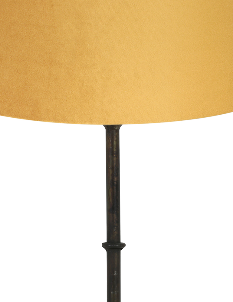 Tischlampe mit ockergelbem Schirm Light & Living Phuket schwarz – Bild 2