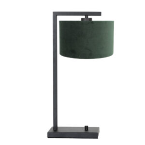 tischleuchte-aus-metall-mit-grunem-lampenschirm-steinhauer-stang-schwarz-7121zw