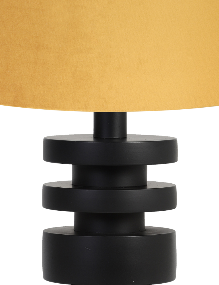 Tischleuchte Disc mit ockerfarbenem Schirm Light & Living Desley schwarz – Bild 2