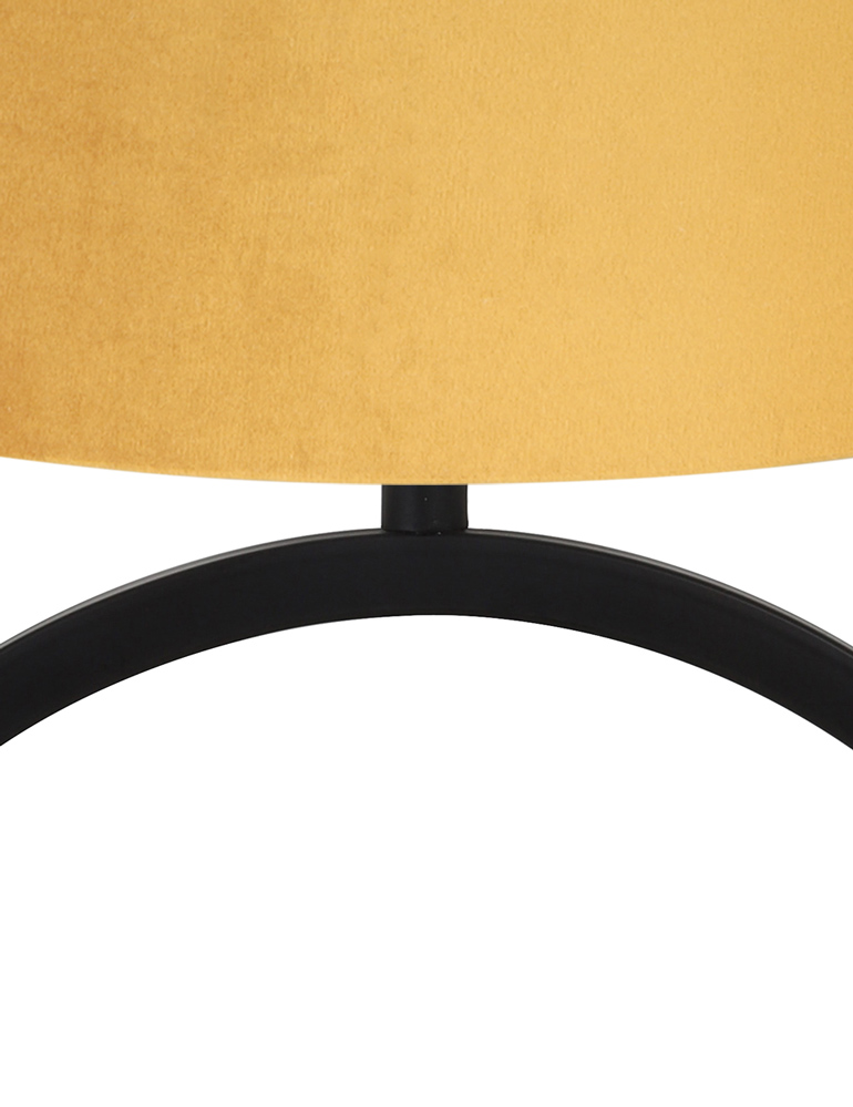 Tischleuchte Kreis mit ockerfarbenem Schirm Light & Living Liva schwarz – Bild 2