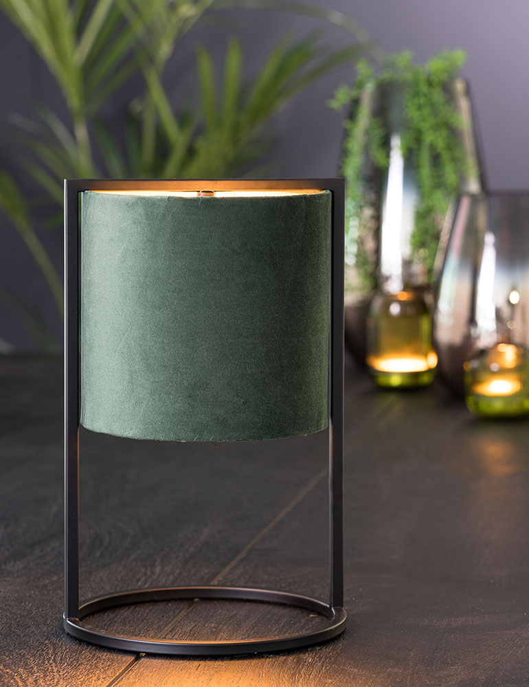 Tischleuchte mit Metallrahmen Light & Living Santos grün – Bild 2
