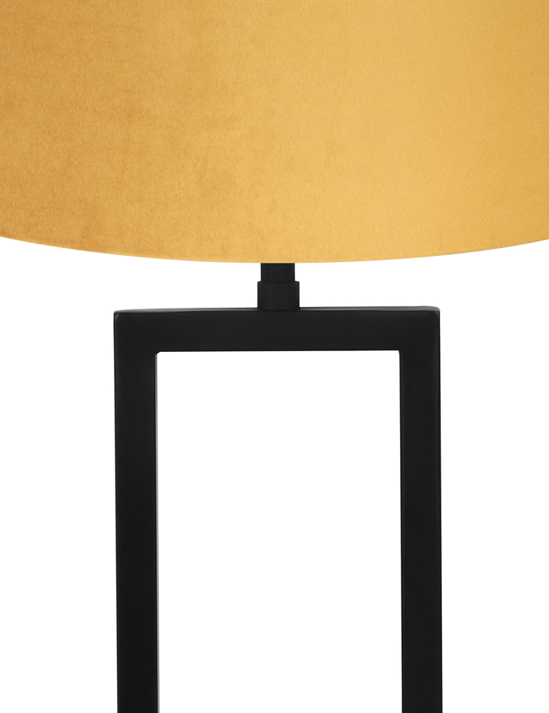 Tischleuchte mit Samtschirm gelb Light & Living Shiva schwarz – Bild 2