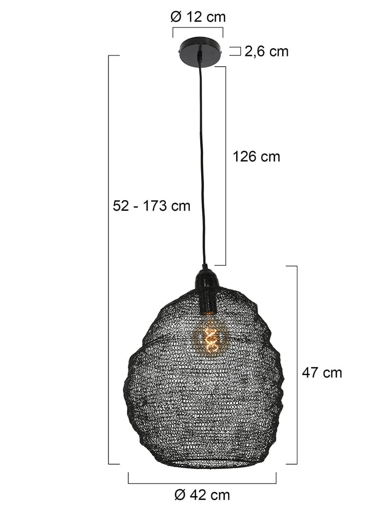 Trendige Lampe von Light & Living Nina schwarz ø 42cm – Bild 10
