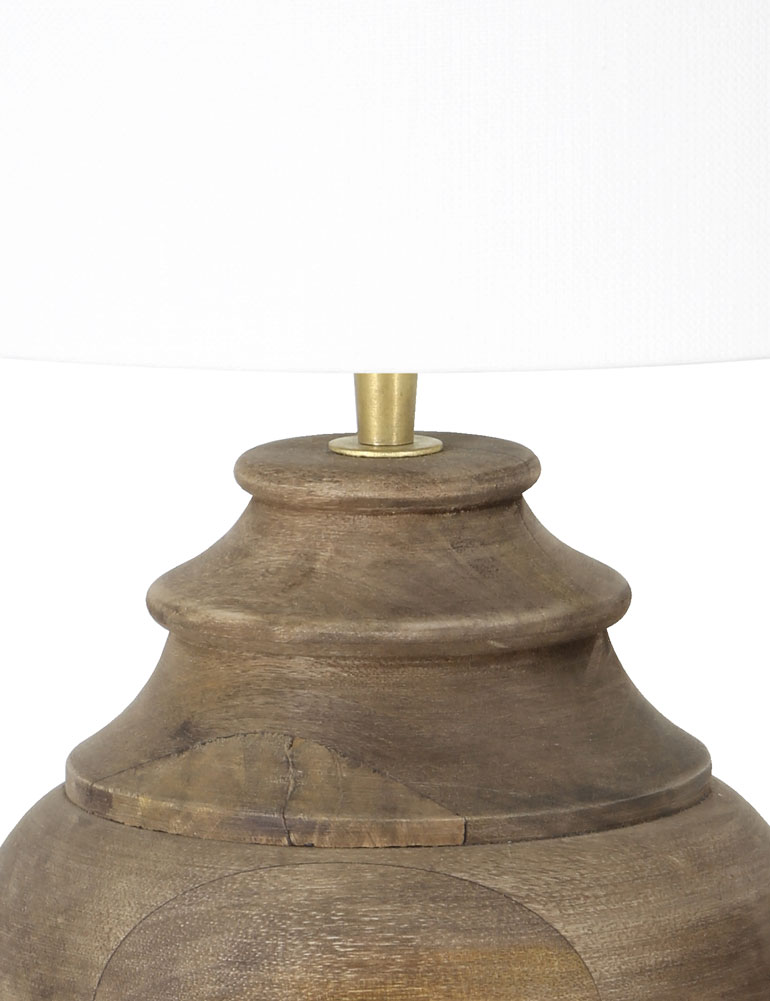 Vasenlampe ländlich mit weißem Schirm Light & Living Milazzo Holz – Bild 2