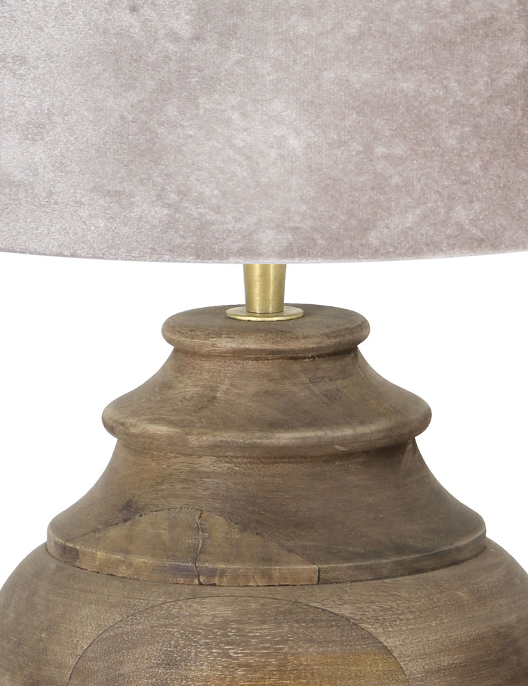 Vasenlampe mit silbernem Schirm Light & Living Milazzo Holz – Bild 2