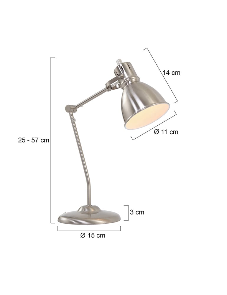 Verstellbare Schreibtischlampe Trio Leuchten Jasper stahlgrau – Bild 4