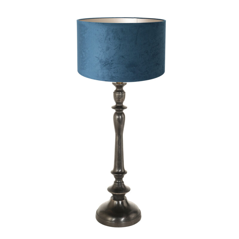 vintage-blaue-tischlampe-mit-schwarzem-fuss-steinhauer-bois-3772zw