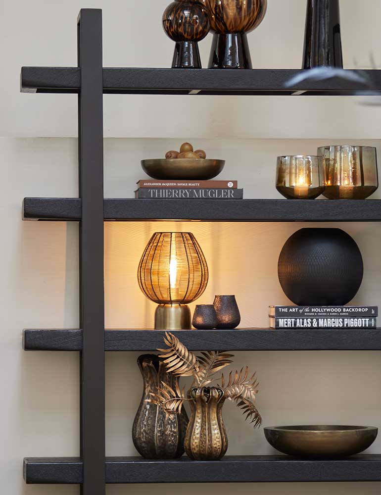 Vintage bronzen Tischlampe Tischlampe Light & Living Suneko – Bild 3