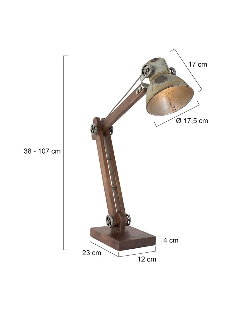 Vintage Bürolampe Light&Living Ekerd holz – Bild 11