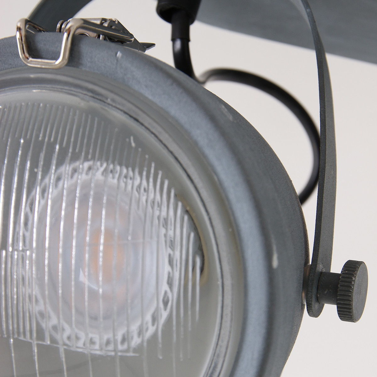 Industrieller Glas-Spot aus grauem Metall Mexlite Paco – Bild 12