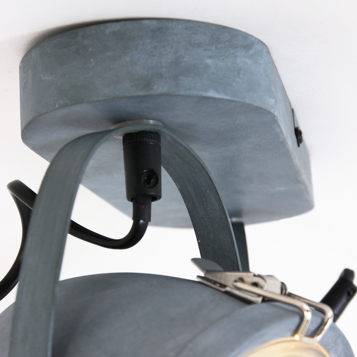 Industrieller Glas-Spot aus grauem Metall Mexlite Paco – Bild 6