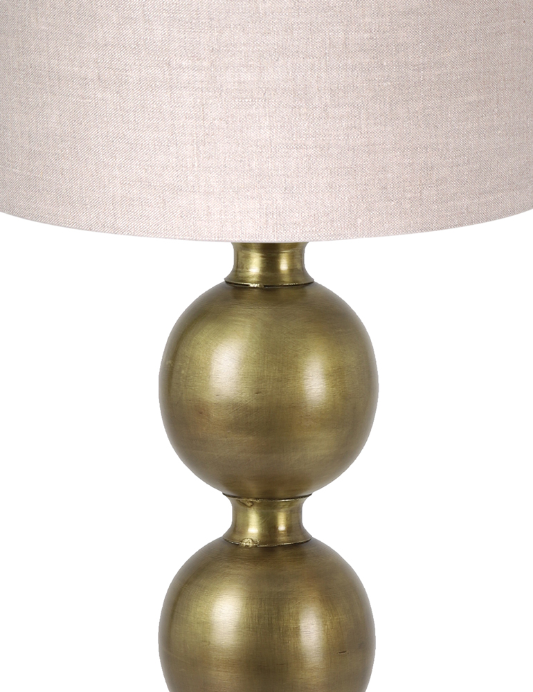 Vintage goldener Lampenfuß mit beigem Schirm Light & Living Jadey – Bild 2