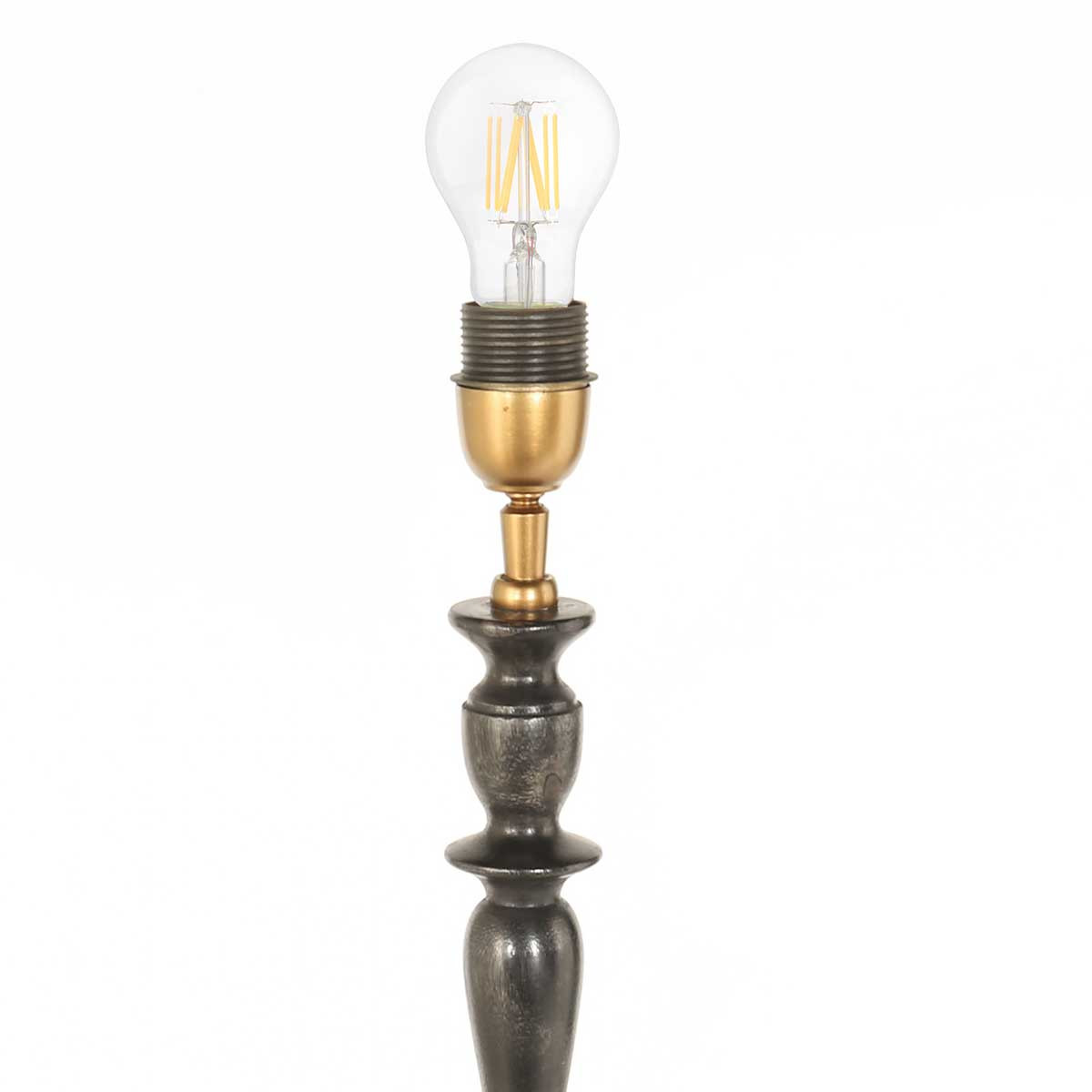Vintage orangefarbene Tischlampe mit schwarzem Fuß Steinhauer Bois – Bild 3