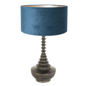 vintage-schwarze-tischlampe-mit-blauem-schirm-steinhauer-bois-3763zw