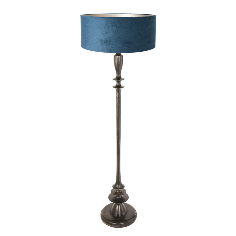 vintage-stehlampe-in-blau-mit-schwarzem-fuss-steinhauer-bois-3781zw