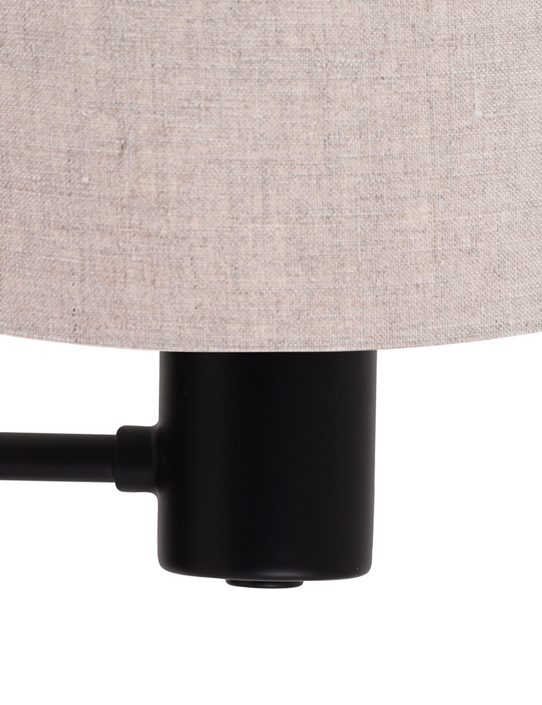 Wandleselampe beiger Lampenschirm Light & Living Montana schwarz – Bild 2