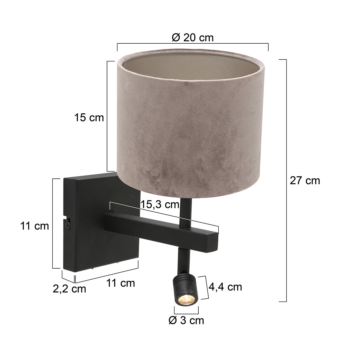 Wandleuchte mit grauem Schirm Steinhauer Stang – Bild 7